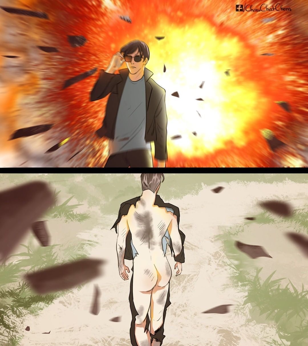 Cool guys don't like explosion Blank Meme Template