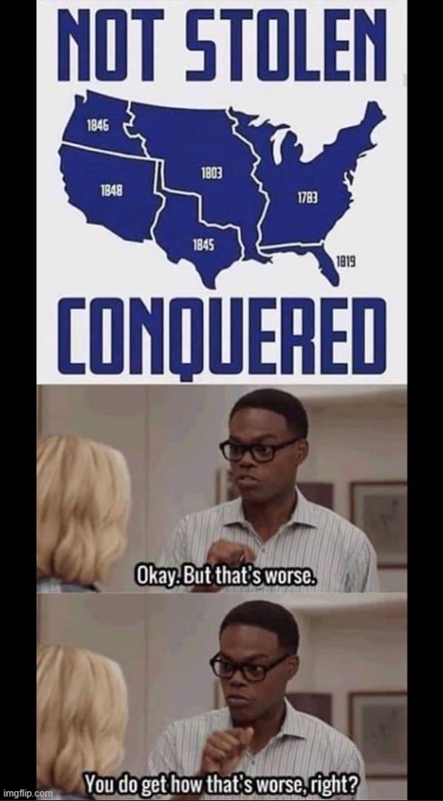 Haah. I mean we can’t go back in time but we can treat the descendants of those we conquered & enslaved better. | image tagged in repost,reposts,reposts are awesome,america,no no hes got a point,no no he's got a point | made w/ Imgflip meme maker