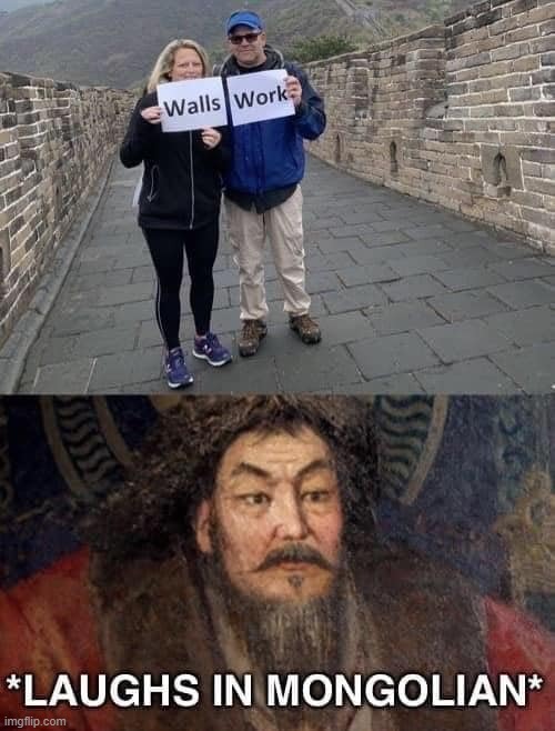 yeah not the argument i would have gone with lmao | image tagged in repost,china,great wall of china,build the wall,build that wall,khan | made w/ Imgflip meme maker