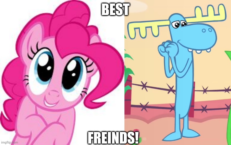 BEST; FREINDS! | image tagged in cute pinkie pie,cute lumpy htf | made w/ Imgflip meme maker