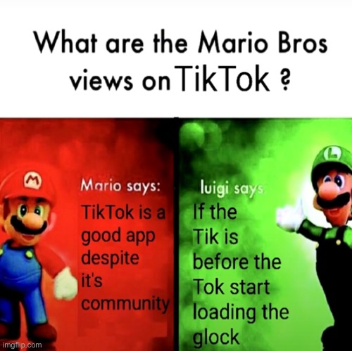 Some stuff i found here you go | image tagged in tik tok,mario bros views | made w/ Imgflip meme maker