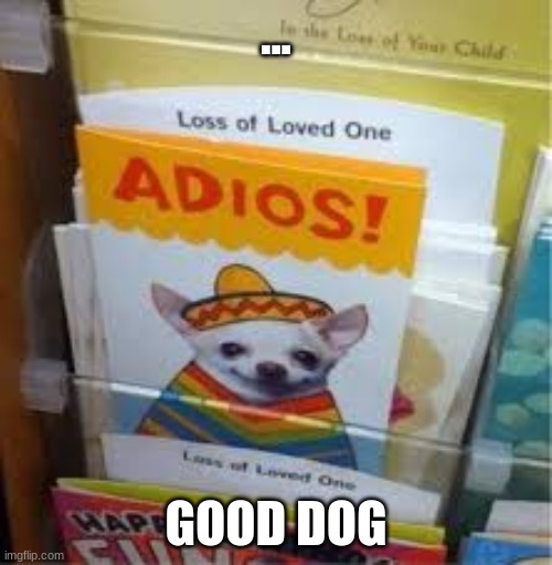 Very Good dog | ... GOOD DOG | image tagged in adios,memes | made w/ Imgflip meme maker