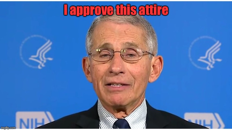 Dr Fauci | I approve this attire | image tagged in dr fauci | made w/ Imgflip meme maker