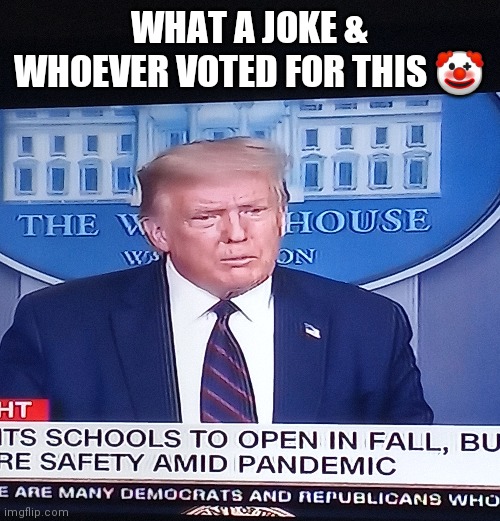 Jroc113 |  WHAT A JOKE & WHOEVER VOTED FOR THIS 🤡 | image tagged in donald trump | made w/ Imgflip meme maker
