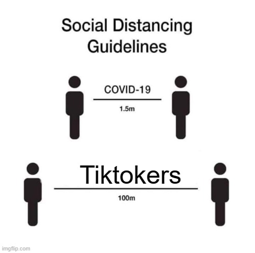 social distancing guidelines | Tiktokers | image tagged in social distancing guidelines,tiktok,memes | made w/ Imgflip meme maker
