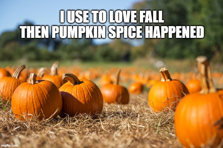 pumpkin spice | I USE TO LOVE FALL THEN PUMPKIN SPICE HAPPENED | image tagged in fall,pumpkin,pumpkin spice | made w/ Imgflip meme maker