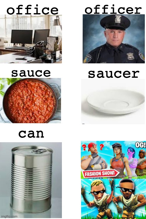 fortnite is cancer | office; officer; saucer; sauce; can | image tagged in tag,meme,help me i'm being held at gunpoint in pakistan | made w/ Imgflip meme maker