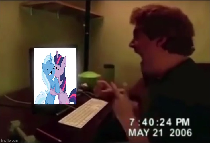 my reaction to MLP Lesbian Kiss | image tagged in guy punches through computer screen meme,memes,my little pony,funny,coronavirus,quarantine | made w/ Imgflip meme maker