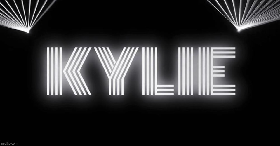 Neat new black-and-white logo, looks related to the new album. No surprise I also want this font | image tagged in kylie logo,artwork,album,art,logo,black and white | made w/ Imgflip meme maker