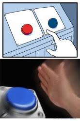 Red and Blue Buttons Blank Meme Template