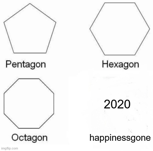 Pentagon Hexagon Octagon | 2020; happinessgone | image tagged in memes,pentagon hexagon octagon | made w/ Imgflip meme maker