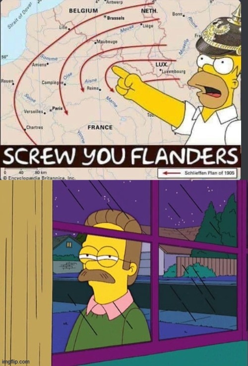 rude homer | image tagged in world war 2,wwii,ned flanders,homer simpson,germany,belgium | made w/ Imgflip meme maker