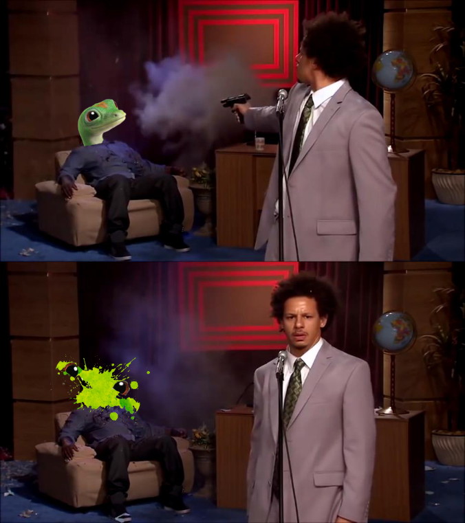 High Quality Who killed the Geico gecko? Blank Meme Template