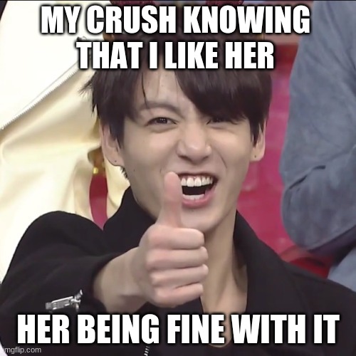 ye | MY CRUSH KNOWING THAT I LIKE HER; HER BEING FINE WITH IT | image tagged in kun bts lyt btsinfinland tgin | made w/ Imgflip meme maker