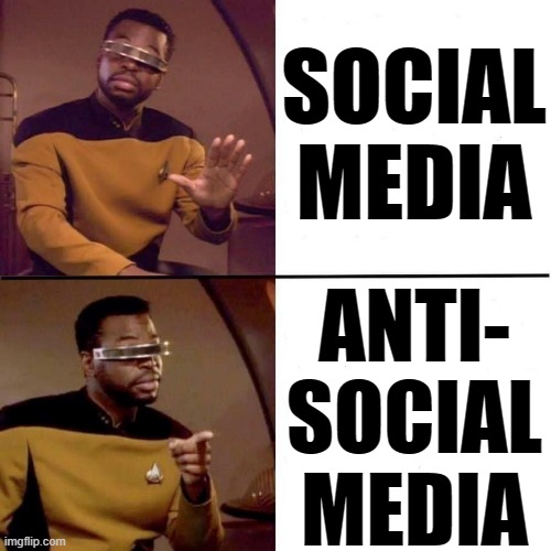 Sadly many on the internet are more interested in hurting others than in contributing funny/positive content. Spot them & avoid | SOCIAL MEDIA; ANTI- SOCIAL MEDIA | image tagged in levar burton hotline bling,social media,antisocial,harassment,cyberbullying,haters gonna hate | made w/ Imgflip meme maker