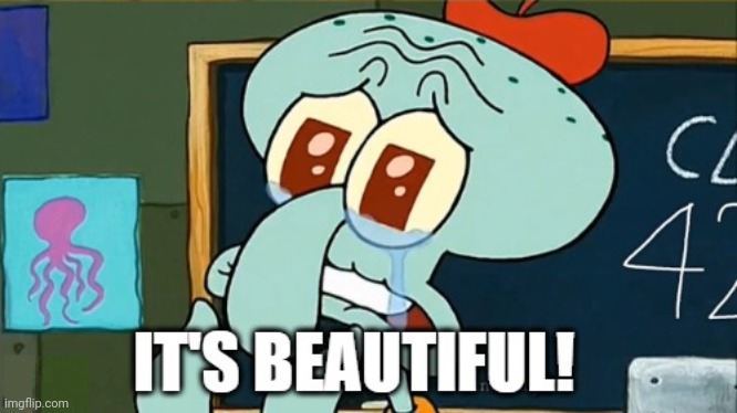 image tagged in squidward it's beautiful | made w/ Imgflip meme maker