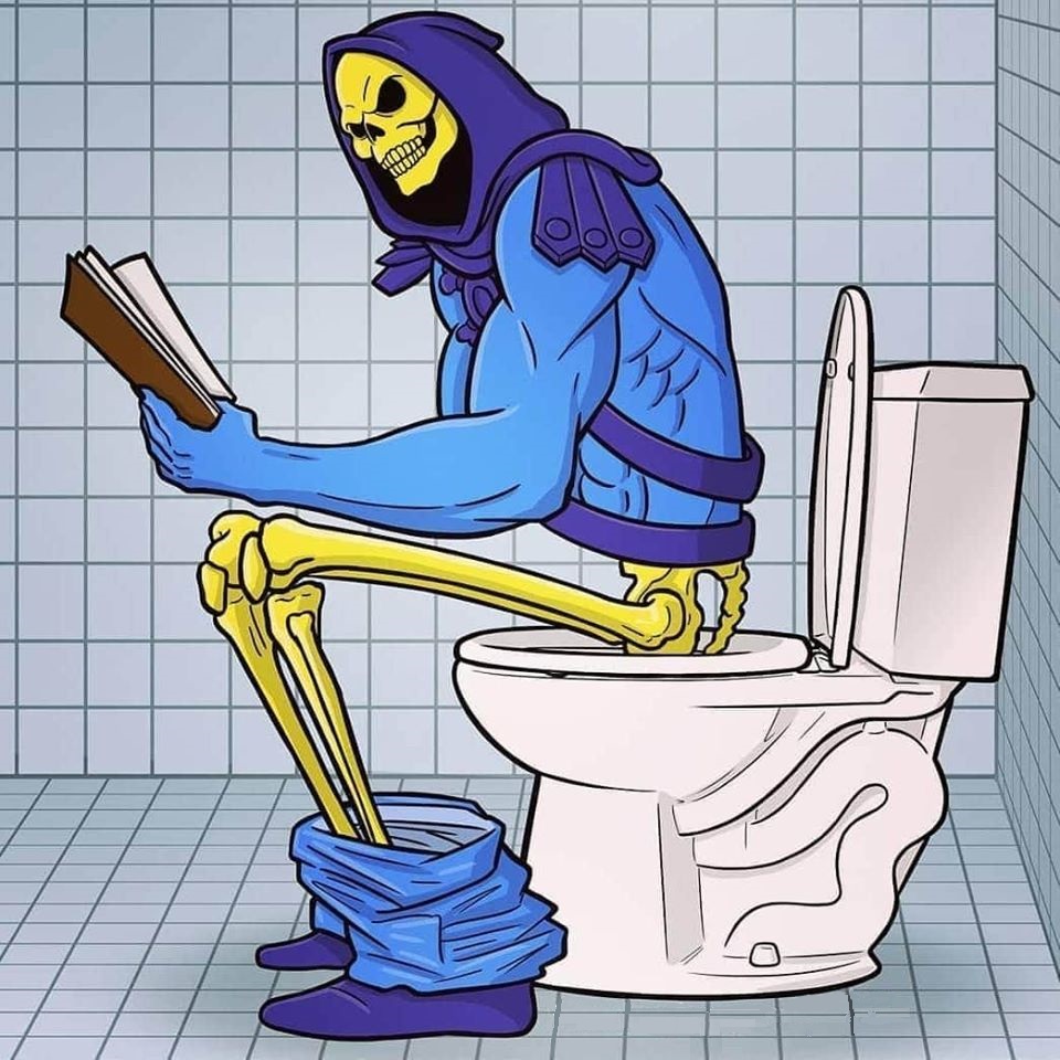 Skeletor taking a poop Blank Meme Template