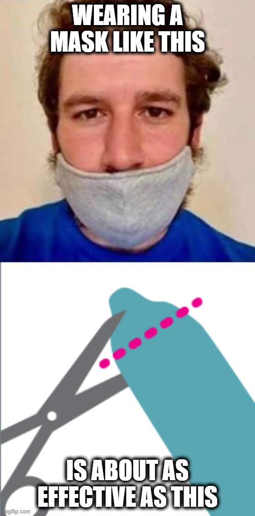 Mask under nose | WEARING A MASK LIKE THIS; IS ABOUT AS EFFECTIVE AS THIS | image tagged in health,covid-19,mask | made w/ Imgflip meme maker