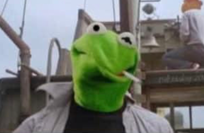 High Quality Kermit in Jaws Blank Meme Template