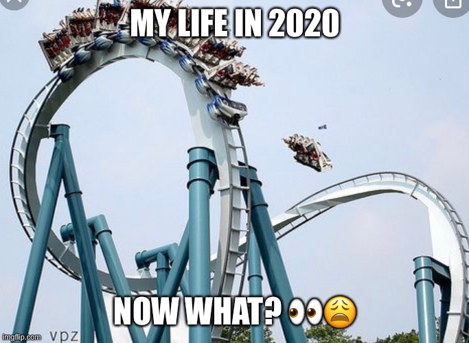 rollercoaster | MY LIFE IN 2020; NOW WHAT? 👀😩 | image tagged in 2020 | made w/ Imgflip meme maker