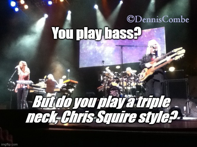 Chris Squire (RIP) Triple-Neck-Bass Slappin' | You play bass? But do you play a triple neck, Chris Squire style? | image tagged in yes,chris squire,triple neck bass guitar | made w/ Imgflip meme maker