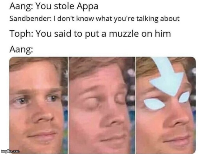 I cried when they lost Appa | image tagged in avatar,blinking guy | made w/ Imgflip meme maker