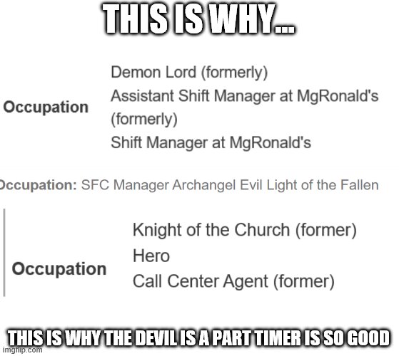 THIS IS WHY... THIS IS WHY THE DEVIL IS A PART TIMER IS SO GOOD | made w/ Imgflip meme maker