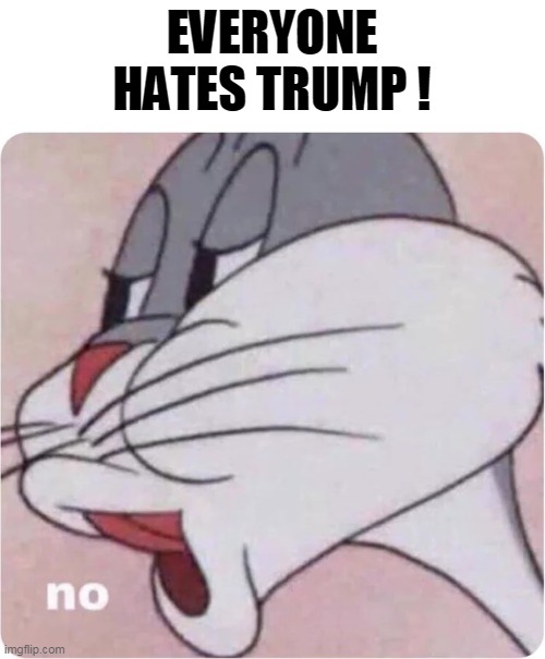 Bugs Bunny No | EVERYONE HATES TRUMP ! | image tagged in bugs bunny no | made w/ Imgflip meme maker