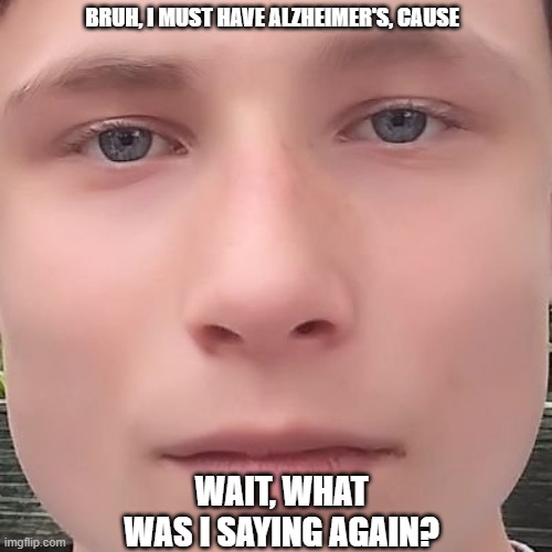 Eth0n1a has alzheimer's |  BRUH, I MUST HAVE ALZHEIMER'S, CAUSE; WAIT, WHAT WAS I SAYING AGAIN? | image tagged in eth0n1a,zacaroni05,vannythemanny,vantheman08 | made w/ Imgflip meme maker