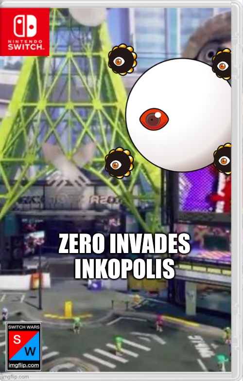 Oh no.. | ZERO INVADES INKOPOLIS | image tagged in switch wars,zero,kirby,memes | made w/ Imgflip meme maker