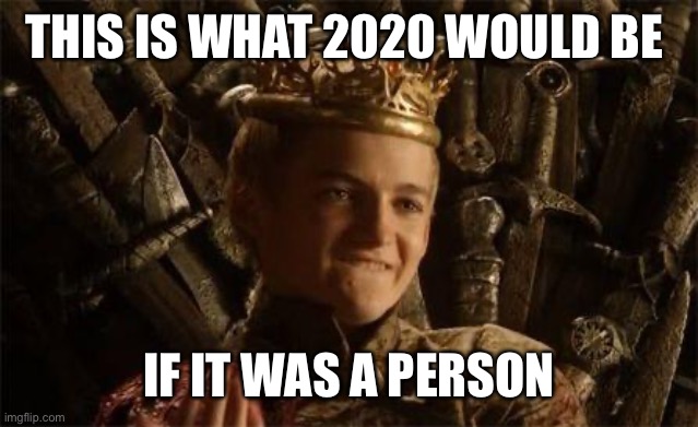 King Joffrey | THIS IS WHAT 2020 WOULD BE IF IT WAS A PERSON | image tagged in king joffrey | made w/ Imgflip meme maker