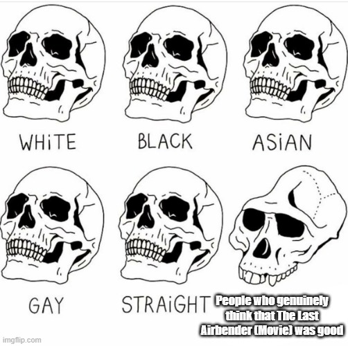 Skull Comparison | People who genuinely think that The Last Airbender (Movie) was good | image tagged in skull comparison | made w/ Imgflip meme maker
