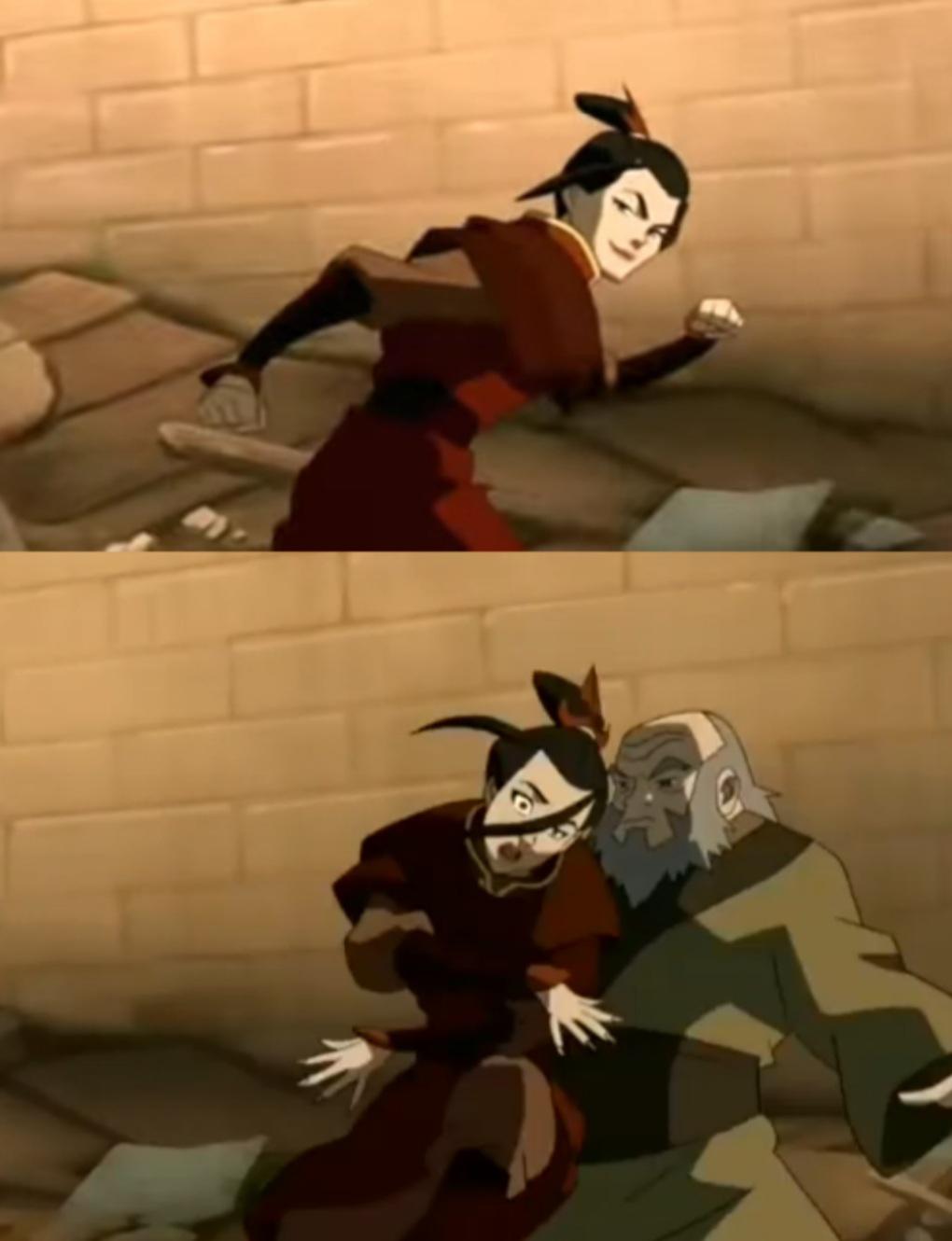 Azula bumps into Iroh Blank Meme Template