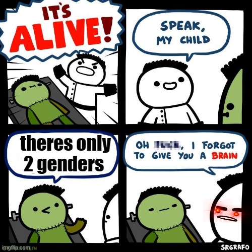 It's alive | theres only 2 genders | image tagged in it's alive | made w/ Imgflip meme maker