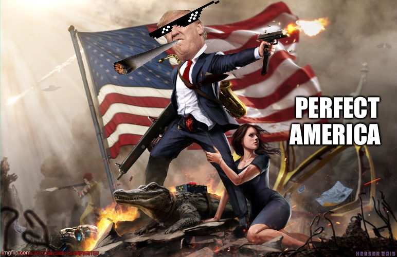 Yes yes yes | PERFECT AMERICA | image tagged in memes,trump | made w/ Imgflip meme maker