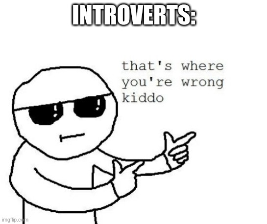 That's where you're wrong kiddo | INTROVERTS: | image tagged in that's where you're wrong kiddo | made w/ Imgflip meme maker