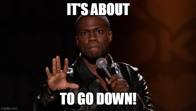 Stop Kevin Hart | IT'S ABOUT; TO GO DOWN! | image tagged in stop kevin hart | made w/ Imgflip meme maker