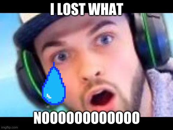 I LOST WHAT; NOOOOOOOOOOOO | image tagged in ali-a | made w/ Imgflip meme maker