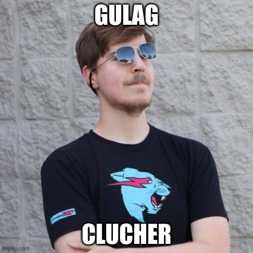 Mr. Beast | GULAG; CLUCHER | image tagged in mr beast | made w/ Imgflip meme maker