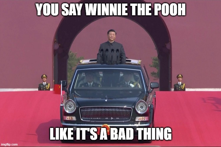 You Say Winnie the Pooh Like It's A Bad Thing | YOU SAY WINNIE THE POOH; LIKE IT'S A BAD THING | image tagged in dear leader xi jinping | made w/ Imgflip meme maker