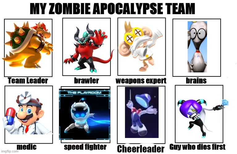 My Zombie Apocalypse Team | Cheerleader | image tagged in my zombie apocalypse team | made w/ Imgflip meme maker