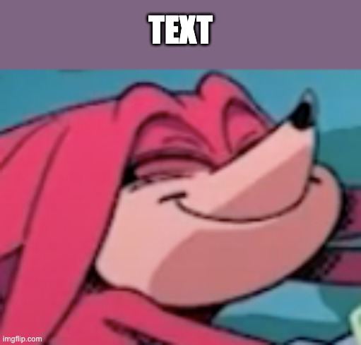 TEXT | image tagged in smilling knuckles | made w/ Imgflip meme maker