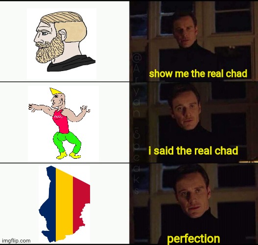 chad | show me the real chad; i said the real chad; perfection | image tagged in show me the real,chad | made w/ Imgflip meme maker