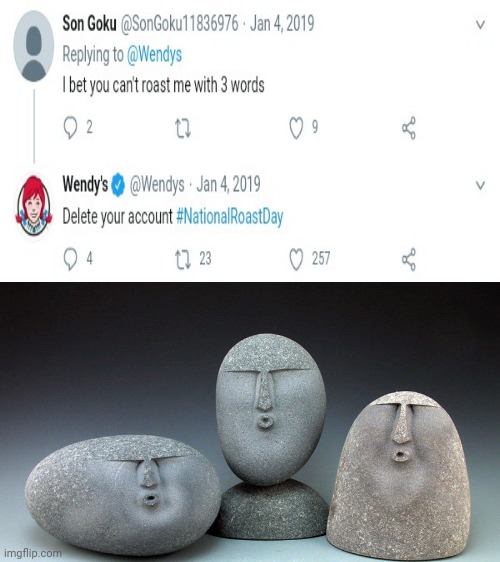 Oof stones: Wendy's roast | image tagged in oof stones,oof,funny,wendy's,memes,roasts | made w/ Imgflip meme maker