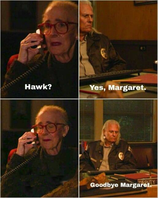 Margaret and Hawk Blank Meme Template