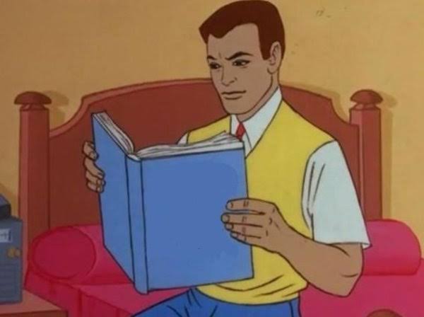 High Quality Man reading book Blank Meme Template