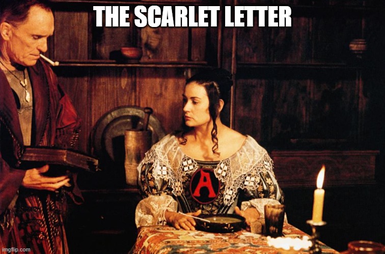 scarlet letter | THE SCARLET LETTER | image tagged in scarlet letter | made w/ Imgflip meme maker