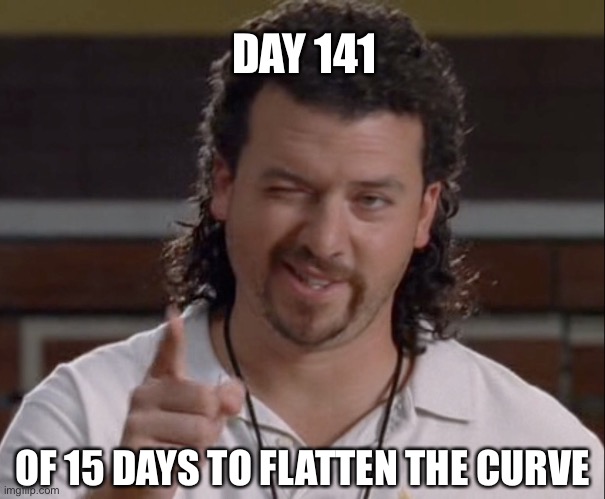 Just another 2 weeks... | DAY 141; OF 15 DAYS TO FLATTEN THE CURVE | image tagged in covidiots,hysteria | made w/ Imgflip meme maker