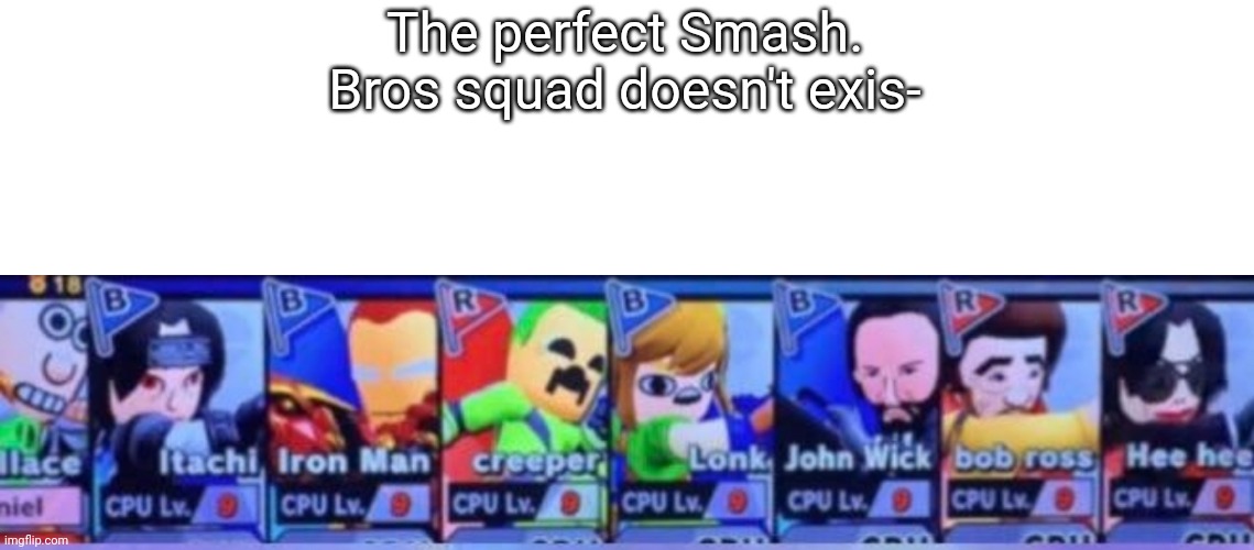 Actually, it does. | The perfect Smash. Bros squad doesn't exis- | image tagged in super smash bros | made w/ Imgflip meme maker