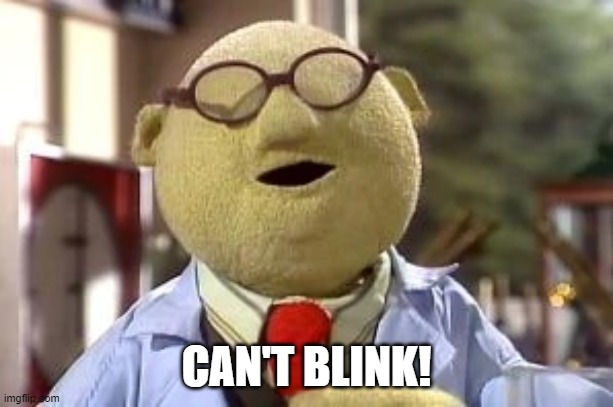 To the Meeping Angel... | CAN'T BLINK! | image tagged in dr bunsen honeydew,doctor who | made w/ Imgflip meme maker